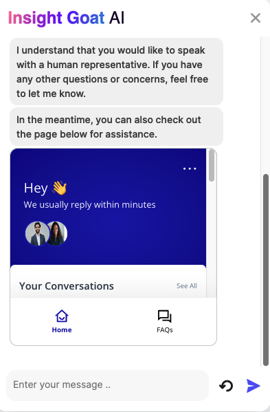 Insight Goat AI Chatbot Live Agent